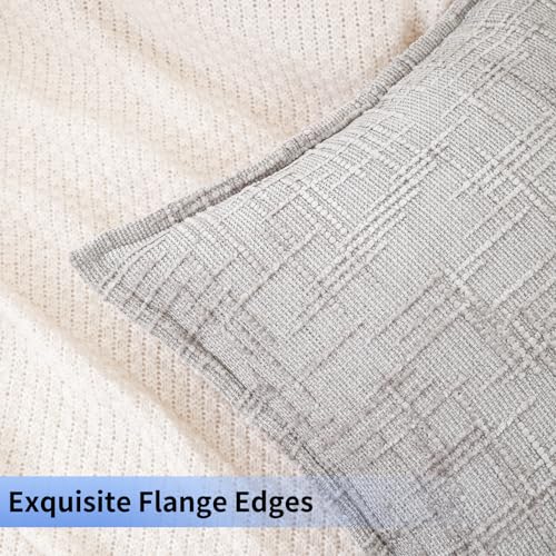 HPUK Fall Chenille Soft Throw Pillow Covers 18x18 Set of 2, Accent Cushion Covers for Living Room, Bedroom, Decorative Solid Color Pillow Covers for Couch, Sofa, Chair, Grey - color: Chenille-grey, size: 18" x 18" (Pack of 2)