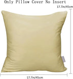Thmyo 4-Pack 100% Cotton Comfortable Solid Decorative Throw Pillow Case Square Cushion Cover Pillowcase Sublimation Blank Khaki DIY Throw Pillowcas(18x18 inch/45x45cm)(Only Covers,Not Inserts)