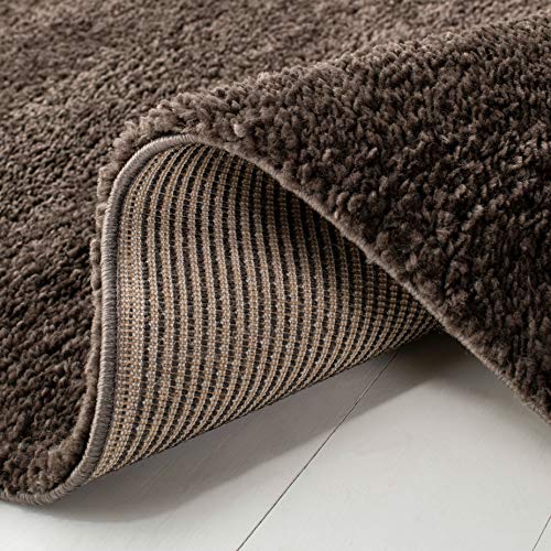 SAFAVIEH August Shag Collection Accent Rug - 2'3" x 4', Brown, Solid Design, Non-Shedding & Easy Care, 1.2-inch Thick Ideal for High Traffic Areas in Entryway, Living Room, Bedroom (AUG900T) - color: Brown, size: 2'3" x 4' (Rectangular)