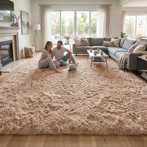 DweIke Fluffy Small Area Rug for Bedroom Living Room, 3x5 Feet Soft Plush Shaggy Beige Rugs for Girls Boys Kids, Non-Slip and Machine Washable Carpet for Nursery Dorm Home Decor - color: Beige, size: 3 Ft X 5 Ft