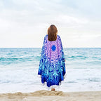 Large Microfiber Boho Mandala Beach Towel Round Bohemian Beach Blanket Hippie Indian Throw Blanket Beach Tapestry Sand Free Quick Dry Yoga Picnic Mat Wall Decor Circle Tablecloth,59'',Ocean Blue - color: Ocean Blue Mandala