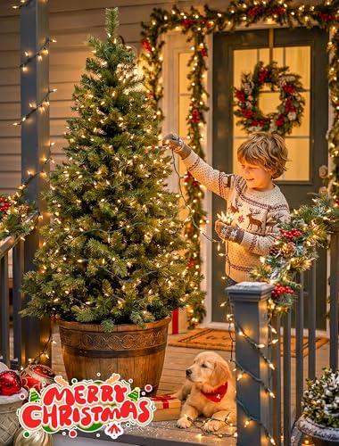 YOUNGAR Clear Christmas Lights Outdoor, 13FT 50 Warm White String Christmas Lights with Green Wire, Connectable Incandescent Mini Light Plug in Indoor Outdoor Tree Patio Garden Festival Decoration - color: Warm White, Green Wire, size: 50 Count 1Pack