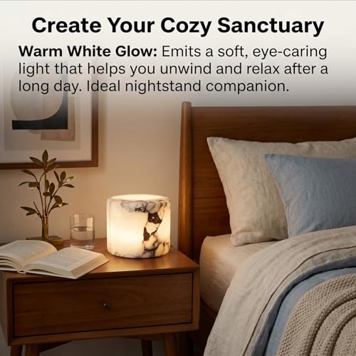 Marble Touch Light & Marble Tap Light - Type-C Rechargeable Dimmable Stone Table Lamp for Bedroom, Bedside, Living Room, Desk, Small Modern Night Light for Nightstand