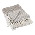 DII Woven Throw Collection 100% Cotton, Basketweave, 50x60, Brown - color: Brown, size: 50x60"