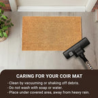 KANKUN Coco Coir Door Mat with Heavy Duty Backing, Welcome Doormat (17" x 30"), Doormat Entrance (Plain - 1Pack) - color: Plain - 1pack