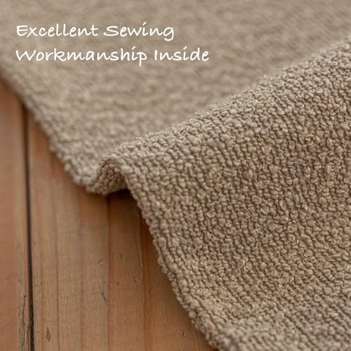 GEEORY Decorative Throw Pillow Covers 16x16 Inch Pack of 2,Textured Boucle Neutral Cushion Cases for Bed Couch Sofa, Accent Mordern Farmhouse & Minimalist Home Decor (Oatmeal Beige) GE03-16 - color: Oatmeal Beige, size: 16" x 16" (Pack of 2)