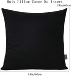 Thmyo 4-Pack 100% Cotton Comfortable Solid Decorative Throw Pillow Case Square Cushion Cover Pillowcase Sublimation Blank Pillow Covers Christmas DIY Throw Pillowcase for Sofa(24x24inch/60x60cm,Black)