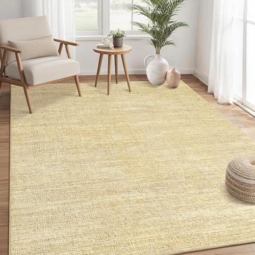 9x12 Area Rugs for Living Room Washable Solid Large Bedroom Rugs Non Slip Soft Modern Abstract Dining Room Throw Carpet Minimalist Classic Plain Area Rug for Nursery Kitchen Home Office, Tan - color: Tan, size: 9' x 12' (Rectangular)