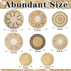 Xuhal 8 Pcs Boho Wall Basket Decor Decorative Bulrush Woven Basket Wall Decor Rustic Farmhouse Hanging Baskets for Kitchen Rustic Home Summer Decorations - style: Groovy