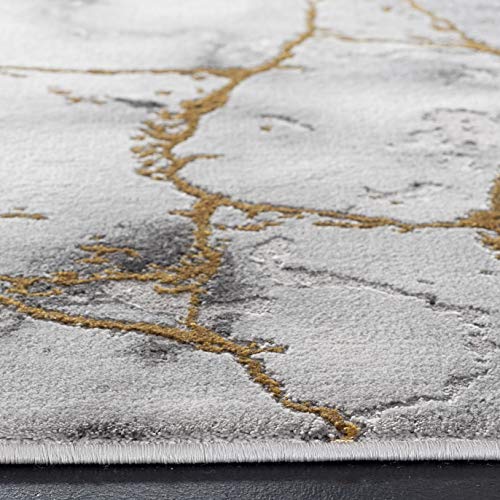SAFAVIEH Craft Collection Runner Rug - 2'3" x 10', Grey & Gold, Modern Abstract Design, Non-Shedding & Easy Care, Ideal for High Traffic Areas in Living Room, Bedroom (CFT877F) - color: Grey/Gold, size: 2'3" x 10' (Runner)