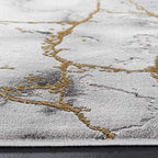 SAFAVIEH Craft Collection Runner Rug - 2'3" x 10', Grey & Gold, Modern Abstract Design, Non-Shedding & Easy Care, Ideal for High Traffic Areas in Living Room, Bedroom (CFT877F) - color: Grey/Gold, size: 2'3" x 10' (Runner)