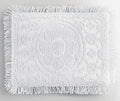 Montgomery Ward Bed Pillow Shams - 100% Cotton, Soft & Cozy Floral Design with Fringe, Tufted Decorative Pillow Cover, Pack of 1 Standard Size, Bedding (White, Standard 26" x 20")