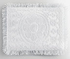 Montgomery Ward Bed Pillow Shams - 100% Cotton, Soft & Cozy Floral Design with Fringe, Tufted Decorative Pillow Cover, Pack of 1 Standard Size, Bedding (White, Standard 26" x 20")