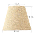 Small Lamp Shade Set of 6 Chandelier Shades 3" X 6" X 5" Burlap Lampshade Clip On Bulb Farmhouse Chandelier Shade - color: Natural