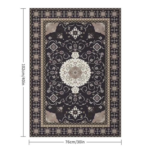 Black Boho Throw Blanket,Abstract Geometric Traditional Ethnic Texture Pattern Soft Throw Blanket for Couch Sofa Camping Office Travel Home Bedroom Decor All Seasons 30"x40" - color: Boho-1, size: 30x40in