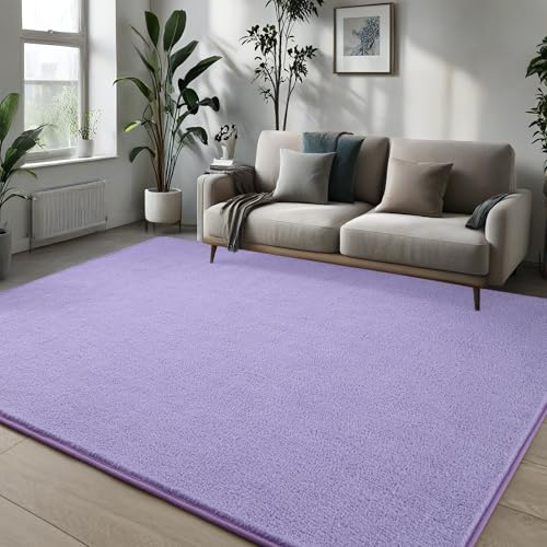 Pettop 4x6 ft Purple Area Rugs for Bedroom Living Room, Washable Memory Foam Indoor Carpet, Modern Aesthetic Minimalist Non Slip Soft Comfy Carpet for Boys Girls Dorm Home Decor - color: Purple, size: 4' X 6' (Rectangular)