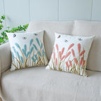 vctops Farmhouse Pampas Grass Cotton Tufted Throw Pillow Cover Boho Embroidery Pillowcase Soft Square Cushion Case for Sofa Couch Bed Chair (Dark Pink,18"x18") - color: Dark Pink