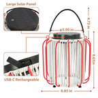 Solar Lanterns Outdoor Waterproof, Wicker Rattan Table Lamp with Iron Protective Frame, Rechargeable Hanging Lantern 30H+ Runtime, Dual USB-C/Solar, 3 Modes, IP54 – Patio Boho Decor Light