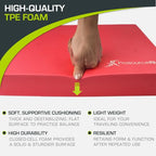 ProsourceFit Exercise Balance Pad, Non-Slip Cushioned Foam Mat & Knee Pad for Fitness and Stability Training, Yoga, Physical Therapy - color: Red, size: XL - (18.75" x 15")
