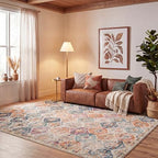 SAFAVIEH Madison Collection Accent Rug - 3' x 5', Cream & Multi, Boho Chic Distressed Design, Non-Shedding & Easy Care, Ideal for High Traffic Areas in Entryway, Living Room, Bedroom (MAD611B) - color: Cream/Multi, size: 3' x 5' (Rectangular)