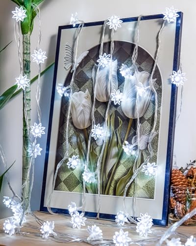 Flower String Lights 59 Ft 100 LED Fairy Lights Plug in with Remote Timer Connectable Twinkle Lights for Bedroom Wedding Patio Classroom Dorm Kids Room Indoor Outdoor Decor, Cool White - color: Cool White