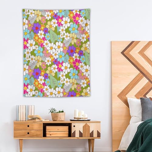 70s Vintage Flower Tapestry，Retro Floral Hippie Aesthetic Art Tapestries Home Decor for Living Room Bedroom Nursery 30"x40" - color: 70s Flower-1, size: 40"L x 30"W