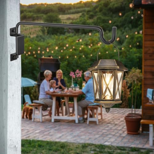 AILIN YELOKIE 16" 360° Swivel Plant Hange - Heavy Duty Solid Steel Wall Hook, 12-Directional Adjustable for Bird Feeders, Outdoor/Indoor Plants, Garden & Patio, Rust-Resistant Black - color: Black, size: 16in-2U-Swivel