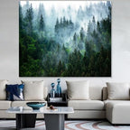 Atrippy Misty Forest Tapestry for Bedroom, Nature Mist Foggy Landscape Wall Tapestry Hanging, Green Trees Wall Art Vintage Retro Room Decor for Living Room College Dorm 51x60 Inches
