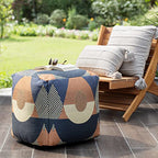 Anji Mountain Square Pouf, Martinique Orange, 18" x 18" x 18", Multicolor - color: Martinique Orange