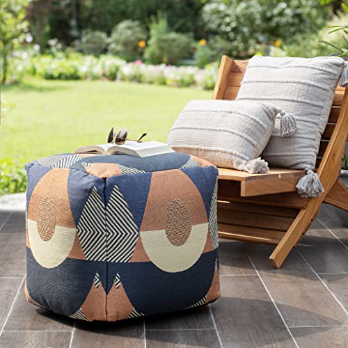Anji Mountain Square Pouf, Martinique Orange, 18" x 18" x 18", Multicolor - color: Martinique Orange