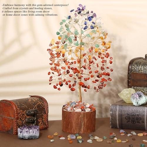 MAIBAOTA 7 Chakra Tree of Life Crystal Tree for Positive Energy Spiritual Gifts for Women Meditation Spiritual Decor Housewaming Gift New Home Apartment - color: Multicolor03