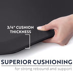 KANGAROO Thick Ergonomic Anti Fatigue Mats for Kitchen Floor, 58x20, Cushioned Standing Office Desk Mat, Waterproof Scratch Resistant Topside, Supportive All Day Comfort Padded Foam Rugs, Black