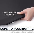 KANGAROO Thick Ergonomic Anti Fatigue Kitchen Mats for Floor, Cushioned Standing Office Desk Mat, Waterproof Scratch Resistant Topside, Supportive All Day Foot Comfort Padded Foam Rugs, 20x32, Black