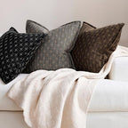 ZWJD Pillow Covers 24x24 Set of 2 Soft Polyester Textured Pillow Covers with Stylish Flange Edge Cozy Farmhouse Throw Pillows for Couch Bed Sofa Living Room - color: Black, size: 24" x 24" (Pack of 2)