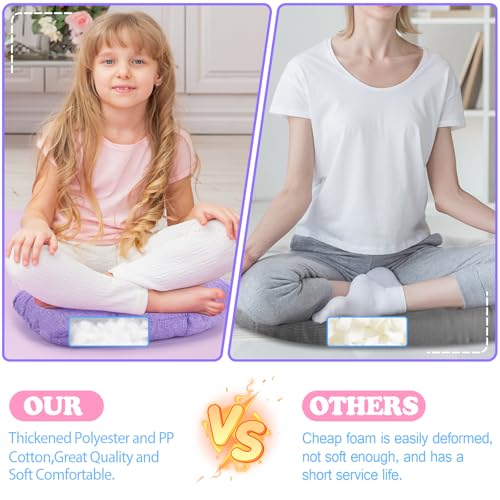 Fumete 8 Pcs 16 Inch Floor Cushions Pillow for Kids Bulk Classroom Round Flexible Seating Floor Cushions for Students Home Daycare School Reading Corner Yoga Meditation Picnic (Classic Rainbow) - color: Classic Rainbow