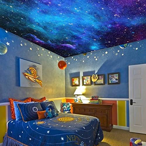 Apdidl Galaxy Tapestry for Bedroom Aesthetic Space Blue Night Starry Sky Stars Universe Tapestry Mysterious Nebula Wall Hanging Backdrop Room Decor for Bedroom Living Room (51'' x 60'') - color: Space Galaxy, size: 60"L x 51"W