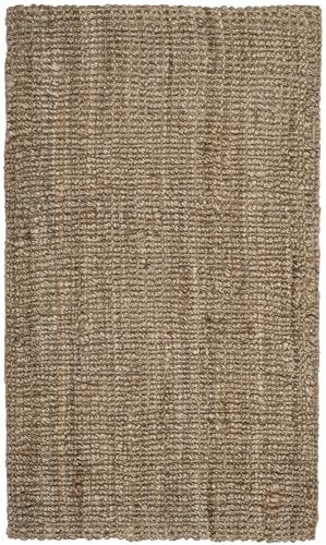 SAFAVIEH Area Rug 2x3 - Natural Fiber Collection - Natural & Grey, Handmade Jute, Farmhouse Style, Chunky Textured Thick Pile (NF447M) - color: Natural/Grey, size: 2' x 3' (Rectangular)