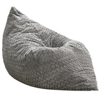 Hobestluk 3 in 1 Bean Bag Chair Giant Bean Bag Chairs for Adults with Chevron Plush Fur Cover Convertible Bean Bag Floor Cushion with Machine Washable Cover for Living Room (Chevron Plush Grey) - color: Lead Grey