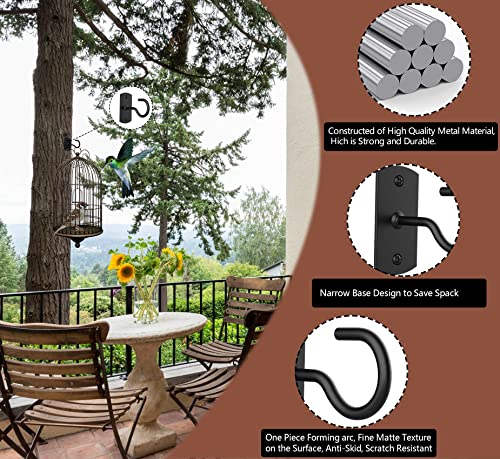 Ceiling Hooks for Hanging Plants 2Pack 2.5in,Wall Plant Hooks for Plants,Lights,Planters,Lanterns,Hanging Bird Feeders,Wind Chimes,Indoor&Outdoor Decoration Black - color: Black, size: 2.5In 2Pack