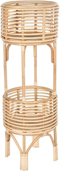 KOUBOO Rattan Indoor Two-Tier Plant Stand, Natural Planter, Large, Brown