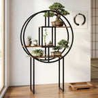 OFFICEROO Indoor Plant Stand 4ft 3in – Modern Asian Inspiration Moon Plant Stand, Circle Plant Shelf
