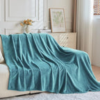 NEWCOSPLAY Super Soft Throw Blanket Dark Blue Premium Silky Flannel Fleece Leaves Pattern Lightweight Bed Blanket All Season Use (Dark Blue, Throw(50"x60")) - color: Dark Blue, size: Throw(50"x60")