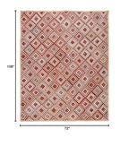 SAFAVIEH Cape Cod Collection Area Rug - 6' x 9', Natural & Red, Handmade Flat Weave Diamond Braided Jute & Denim, Ideal for High Traffic Areas in Living Room, Bedroom (CAP354B) - color: Natural/Red, size: 6' x 9' (Rectangular)