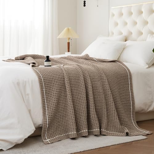 WESHIONGOO Throw Blanket for Couch Soft Knit Throw Blanket with Chenille Yarn Non-Shedding, Chenille Blanket for Living Room Bed Sofa (Coffee Brown, 50"*60") - color: Coffee Brown
