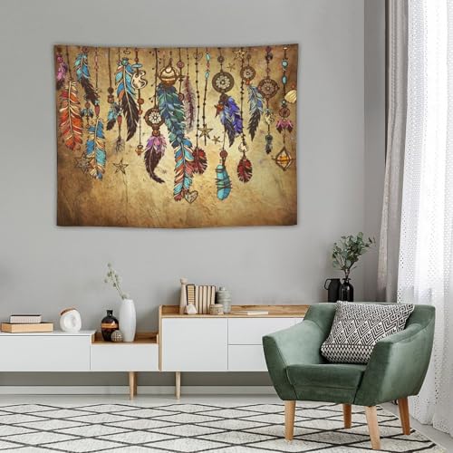 DDCBNS Retro Feather Tapestry Wall Hanging,Aztec Native American Navajo Ethnic Tribal Design Wall Hanging Tapestry Wall Art Home Décor for Bedroom Living Room Dorm Wall Décor 40" x 30" - color: Aztec Style_3, size: 40"L x 30"W