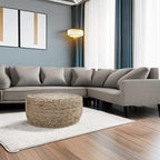 Jute Pouf Ottoman | Footrest Pouf | Hand Braided - Round Boho Pouffe - for Living Room, Bedroom, Nursery (20"x20"x10") Natural - color: Natural, size: 20"D x 20"W x 10"H