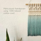 Ombre handmade Teal Macrame wall hanging, Bohemian Wall decor, Dip dyed wall tapestry, Beautiful natural cotton art piece with wooden dowel (Scarlet Red) - color: Scarlet Red