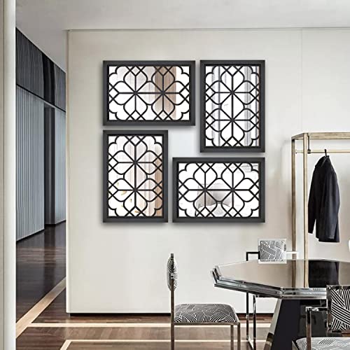Wocred Set of 2 Rectangular Wall Mirror,Gorgeous Rustic Farmhouse Accent Mirror,Black Entry Mirror for Bathroom Renovation,Bedrooms,Living Rooms and More(11”x15”) - color: Black, size: 11x15 inch - 2 PCS