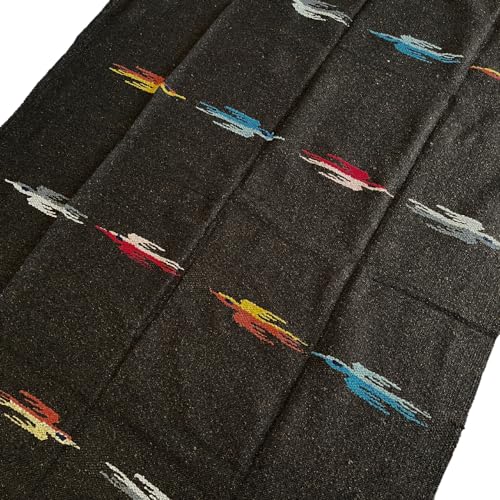 Open Road Goods Mexican Thunderbird Yoga Blanket, Handwoven Throw for Yoga, Meditation, and Home Décor – Versatile Blanket for Beach, Picnic, Camping, or Outdoor Use - color: Dark Brown
