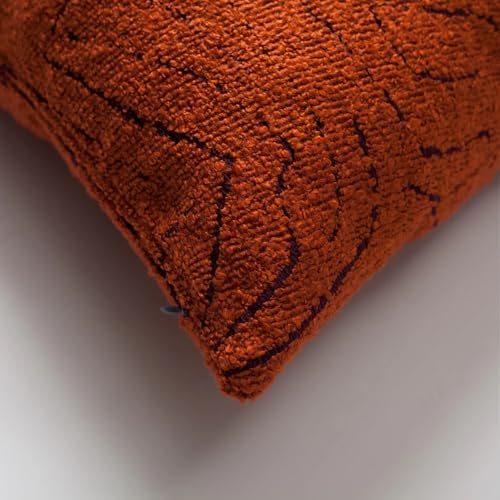 Throw Pillow Covers, Pack of 1 Woven Jacquard Cushion Covers for Sofas, Couches, Bed, Boho Home Decor, Cozy Soft and Comfortable Pillow Cases, Amorf, Orange 20x20 Inch - color: Orange, size: 20" x 20" (Pack of 1)